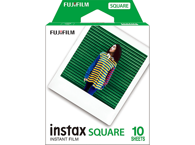 Papel fotográfico - Fujifilm INSTAX Square ISO 800, Con borde blanco, Pack de 10 fotografías