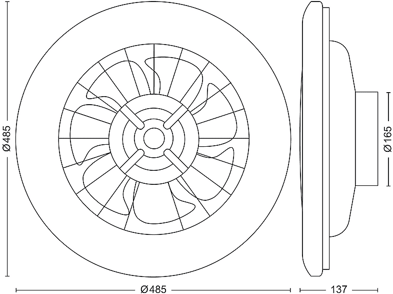 Ventilador de techo - Philips Amigo 42+20 W, Luz LED, Regulable, Mando a distancia, Blanco – imagen 3