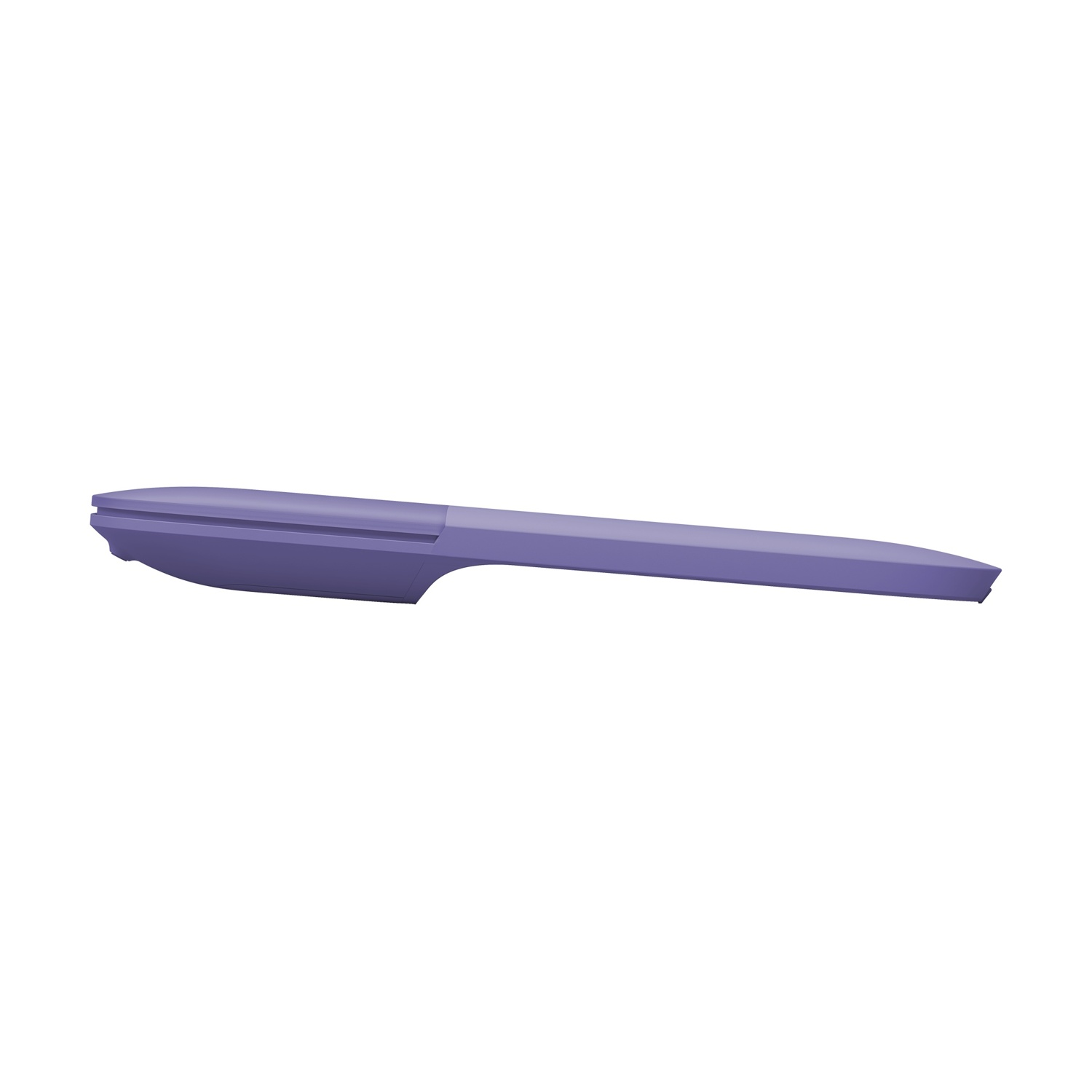 Un mouse Microsoft Arc viola, che mostra il profilo superiore.