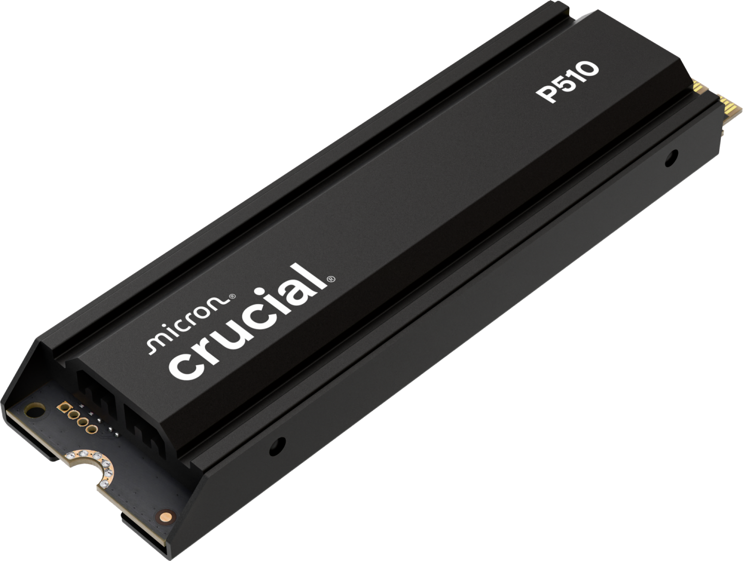 Eine schwarze SSD mit weißem Logo. P510 steht oben.