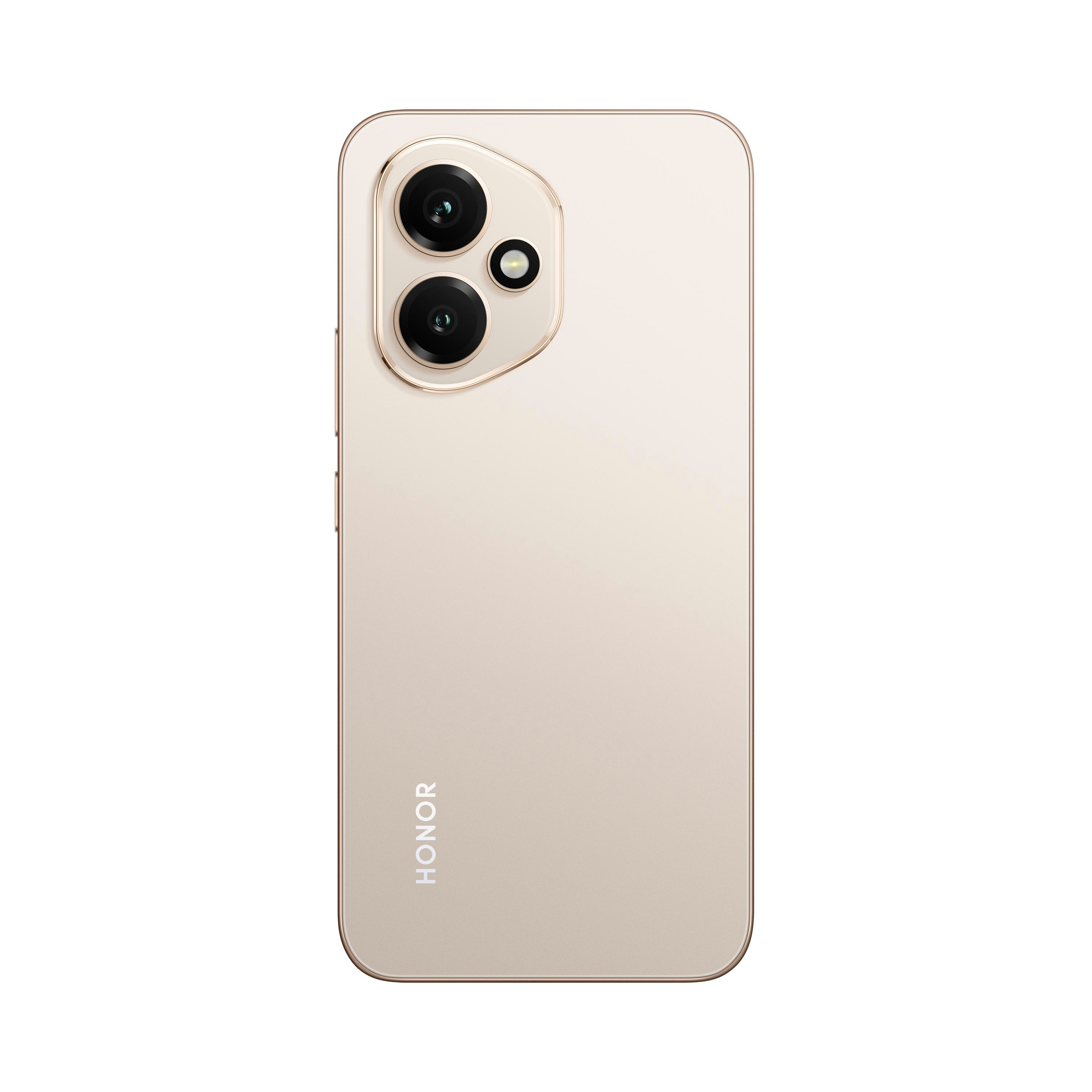 Goldene Telefonrückseite mit Kameras und HONOR-Text.