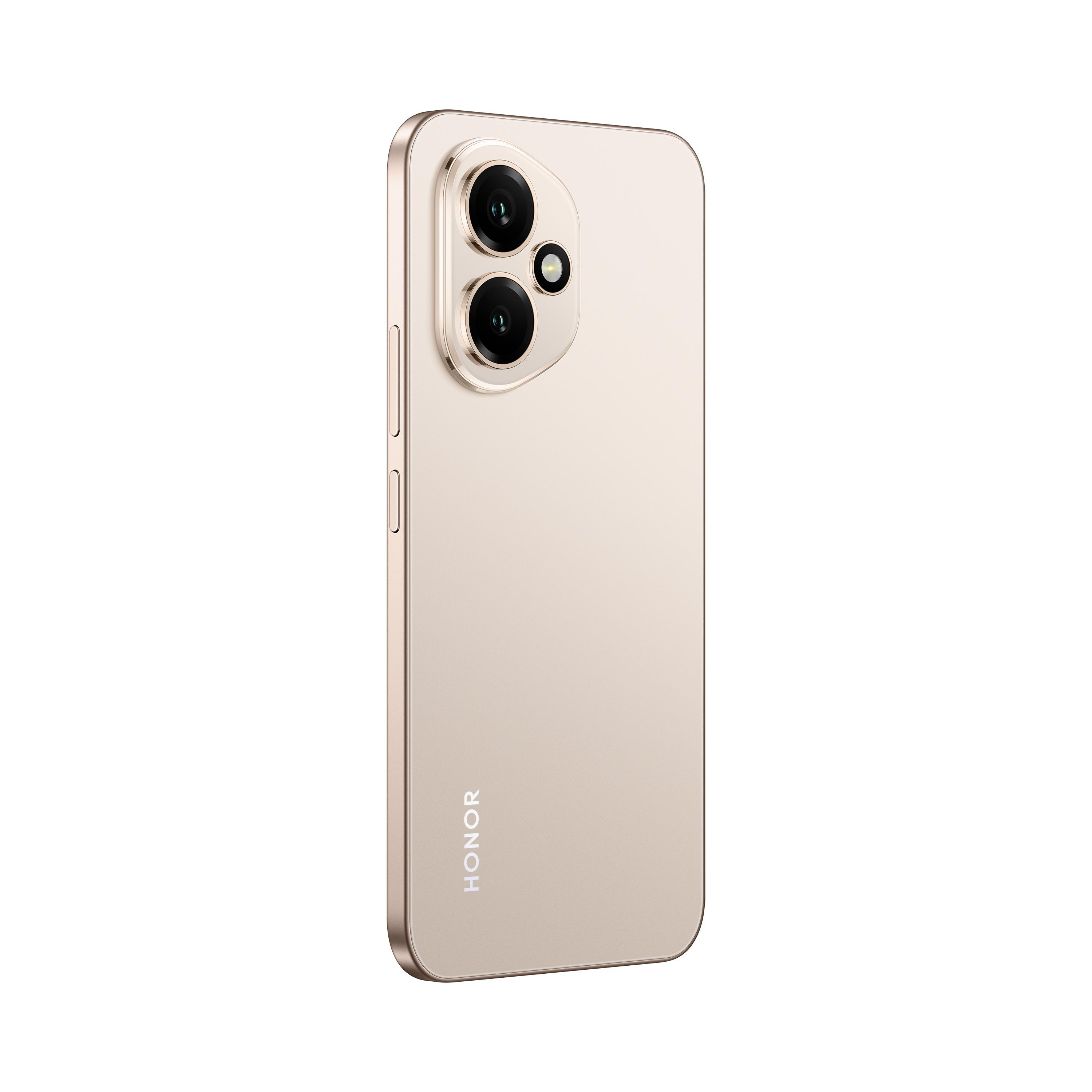 Goldene Telefonrückseite mit Kameras und HONOR-Text.