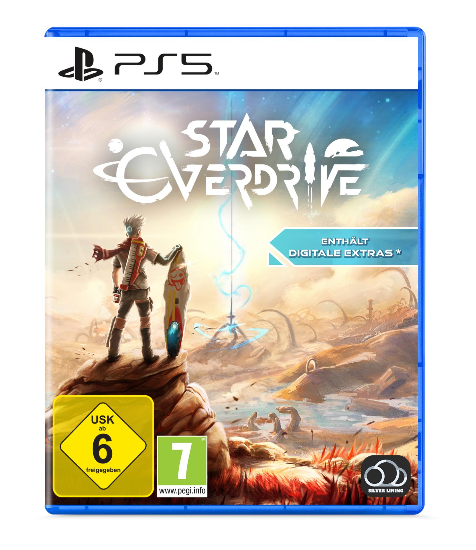Ein Charakter steht auf einem Felsen vor einer dystopischen Landschaft mit dem PS5-Logo.