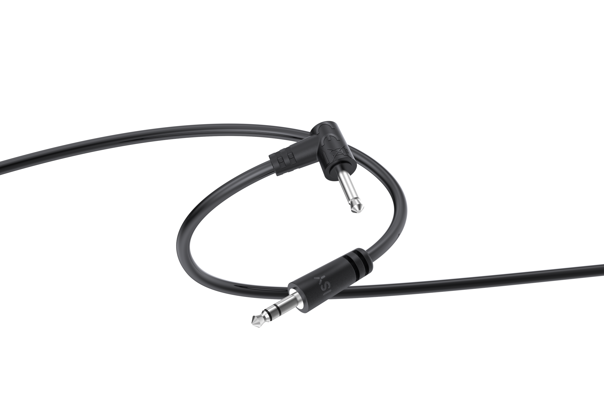 ISY IAU-1030 3,5mm jack 90° összekötő kábel, 0,5 méter, fekete