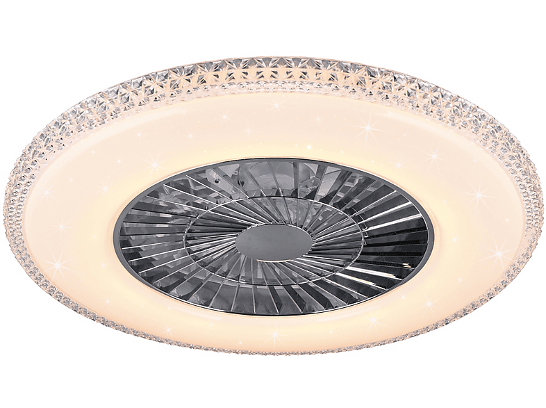Plafoniera ventilatore Reality Harstad Led, Cromo