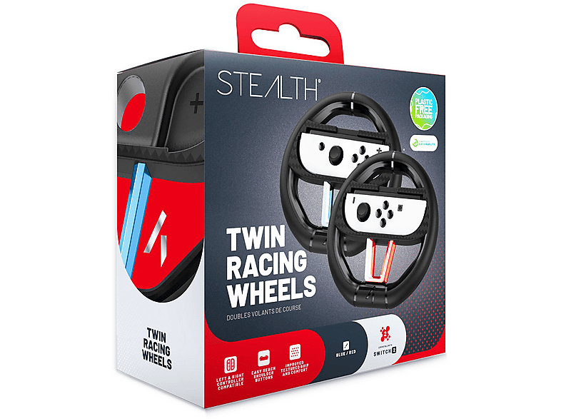 STEALTH Twin Racing Wheels/Lenkrad Doppelpack für Switch 2, Gaming-Lenkrad, Mehrfarbig Kunstoff