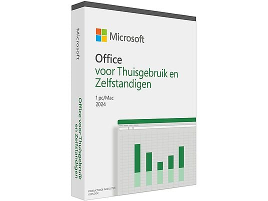 Microsoft Office box, angled view. Green and white with a chart icon.