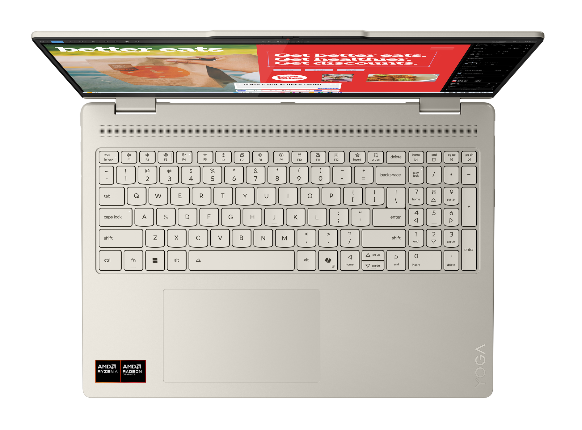 Laptop z góry, pokazujący klawiaturę i ekran.