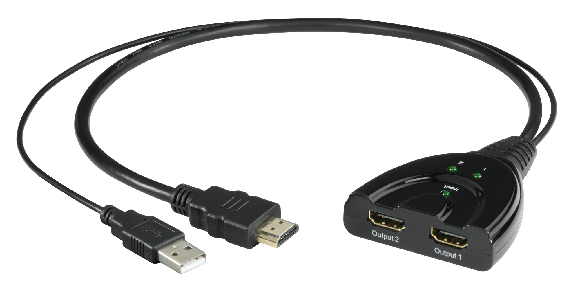 ISY IHD-9031 HDMI elosztó, 1 bemenet, 2 kimenet, max 4K felbontás