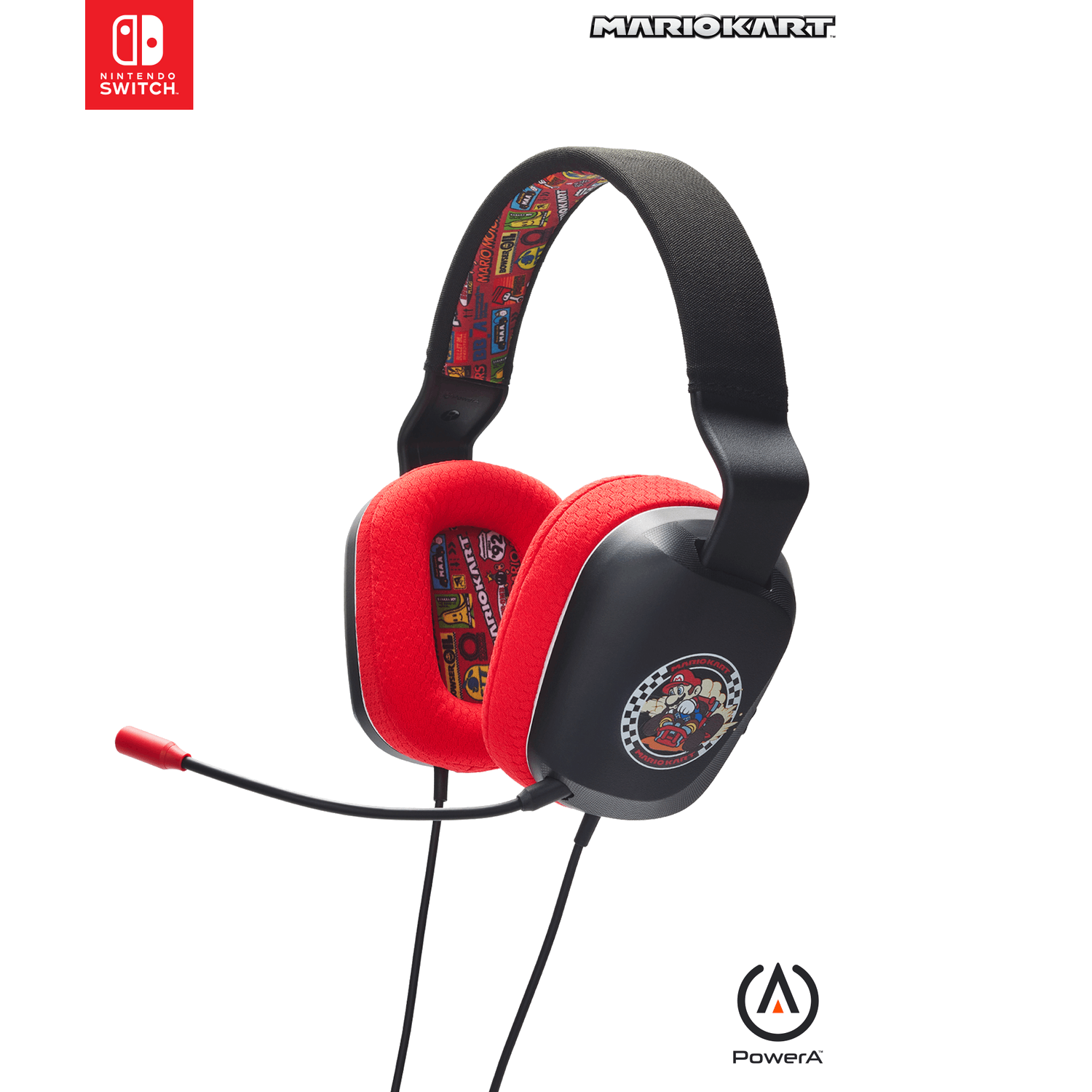 Powera Headset Nsw - Mario Kart Rivals Stereoheadset Zwart/ Rood