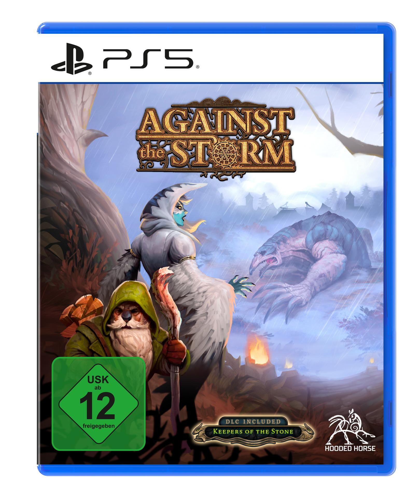 PS5-Spielcover: Zwerg, Magierin und Monster im Regen. USK 12.