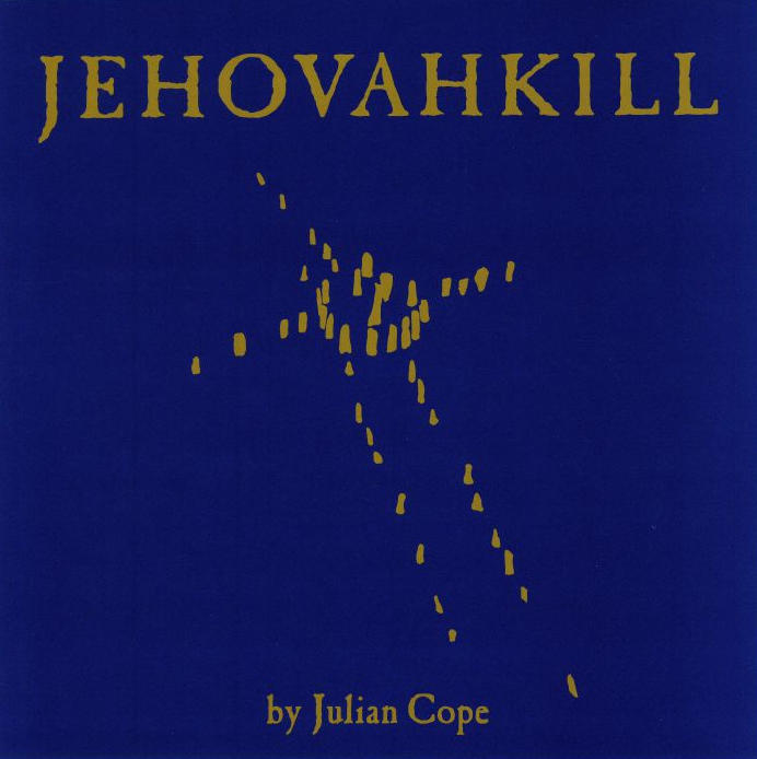 Album borító vastag sárga 'JEHOVAHKILL' szöveggel és sárga pontok mintájával kék háttéren.
