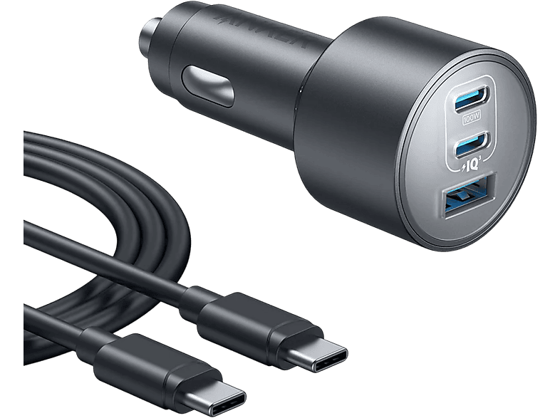 ANKER 167W 3 Port 1 Metre Type-C Kablo Araç İçi Şarj Cihazı Siyah