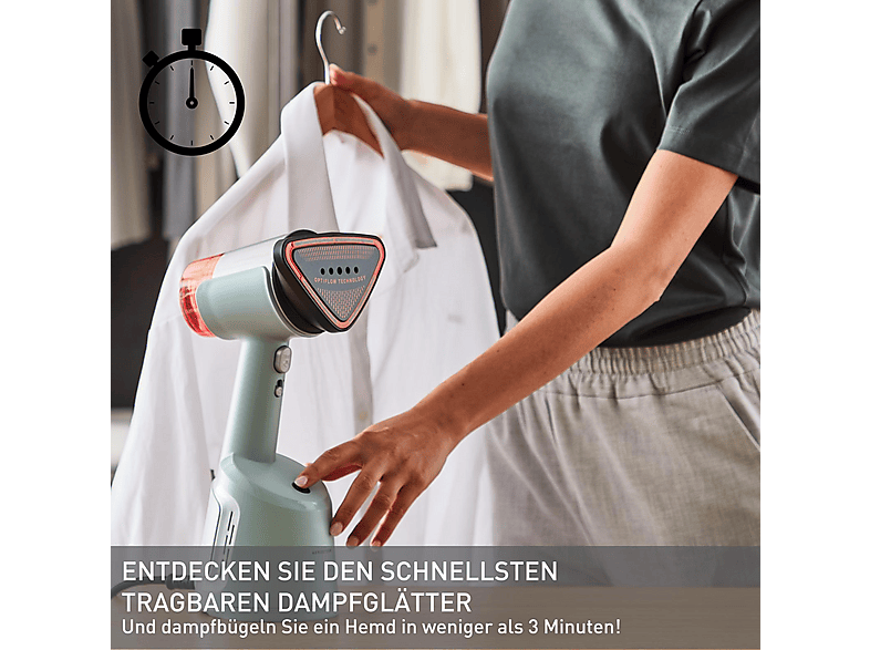 Tefal DT9814 AeroSteam Tragbarer Dampfglätter (1400 Watt, 100 ml Wassertank, Eucalyptus) — Foto 4 von 5