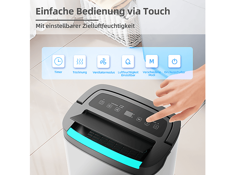 Be Cool 50 Liter Design Luftentfeuchter Weiß (680 Watt, 50 m²) — Foto 5 von 5