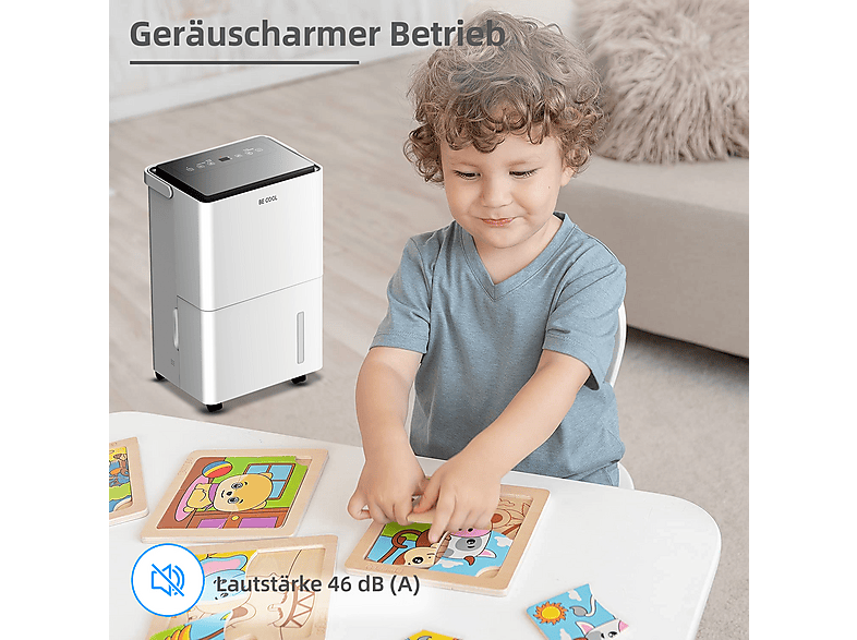 Be Cool BC20LEF2301 Luftentfeuchter Weiß (420 Watt, Entfeuchterleistung: 20 l/d, 20 m²) — Foto 3 von 5