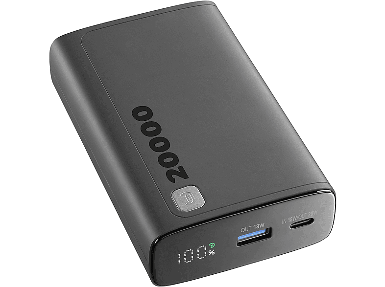CELLULAR LINE Tragbare Powerbank 20000 mAh Schwarz