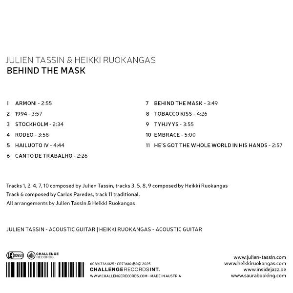 Albumcover mit Trackliste, Julien Tassin & Heikki Ruokangas, Behind the Mask.