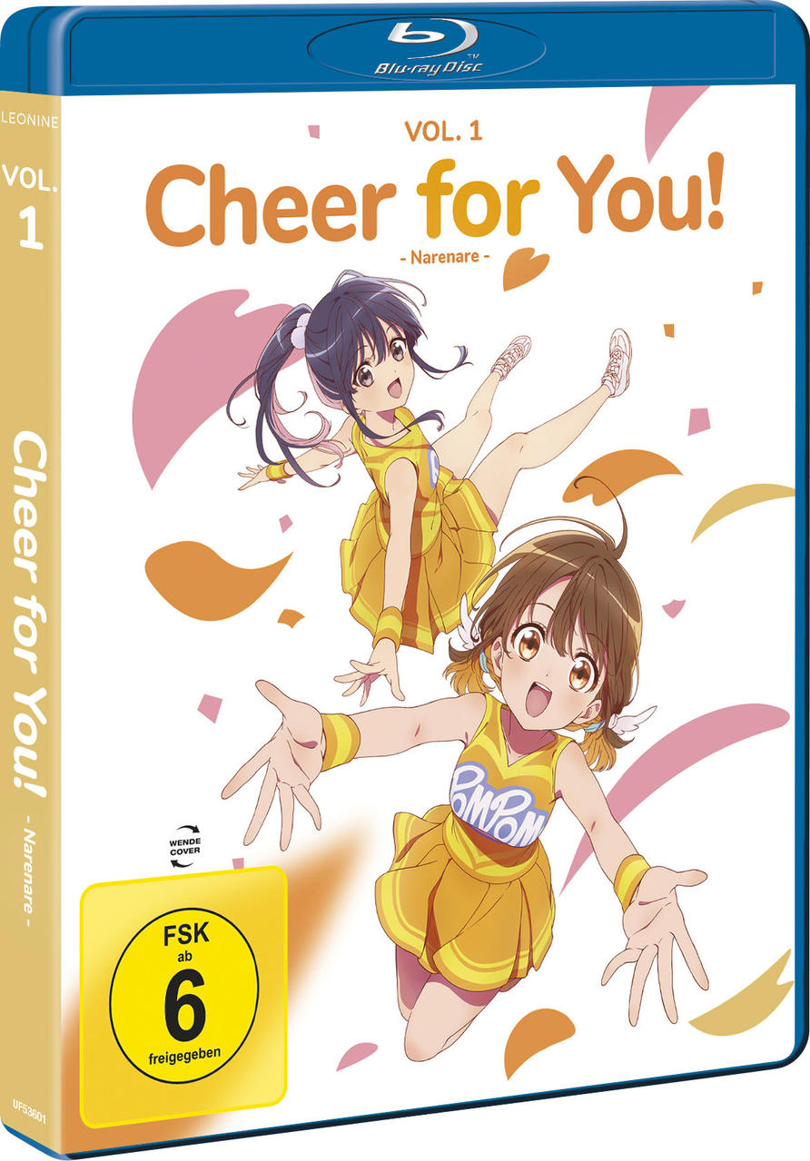 Anime-Cover mit zwei Cheerleadern, Titel 'Cheer for You!'. Blu-ray Disc.