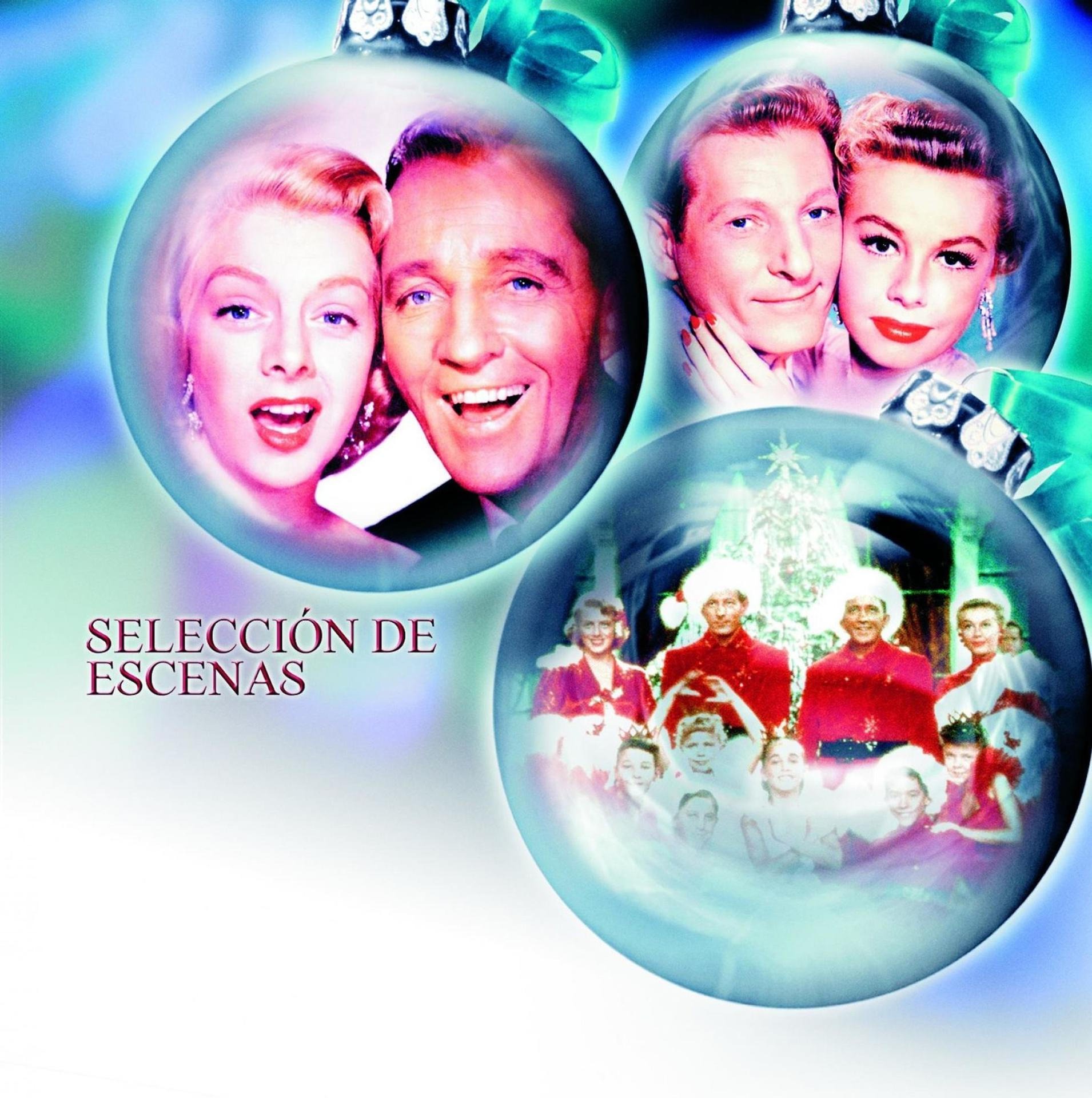 Drei weihnachtliche Bilder in Glaskugeln mit dem Text "SELECCIÓN DE ESCENAS".