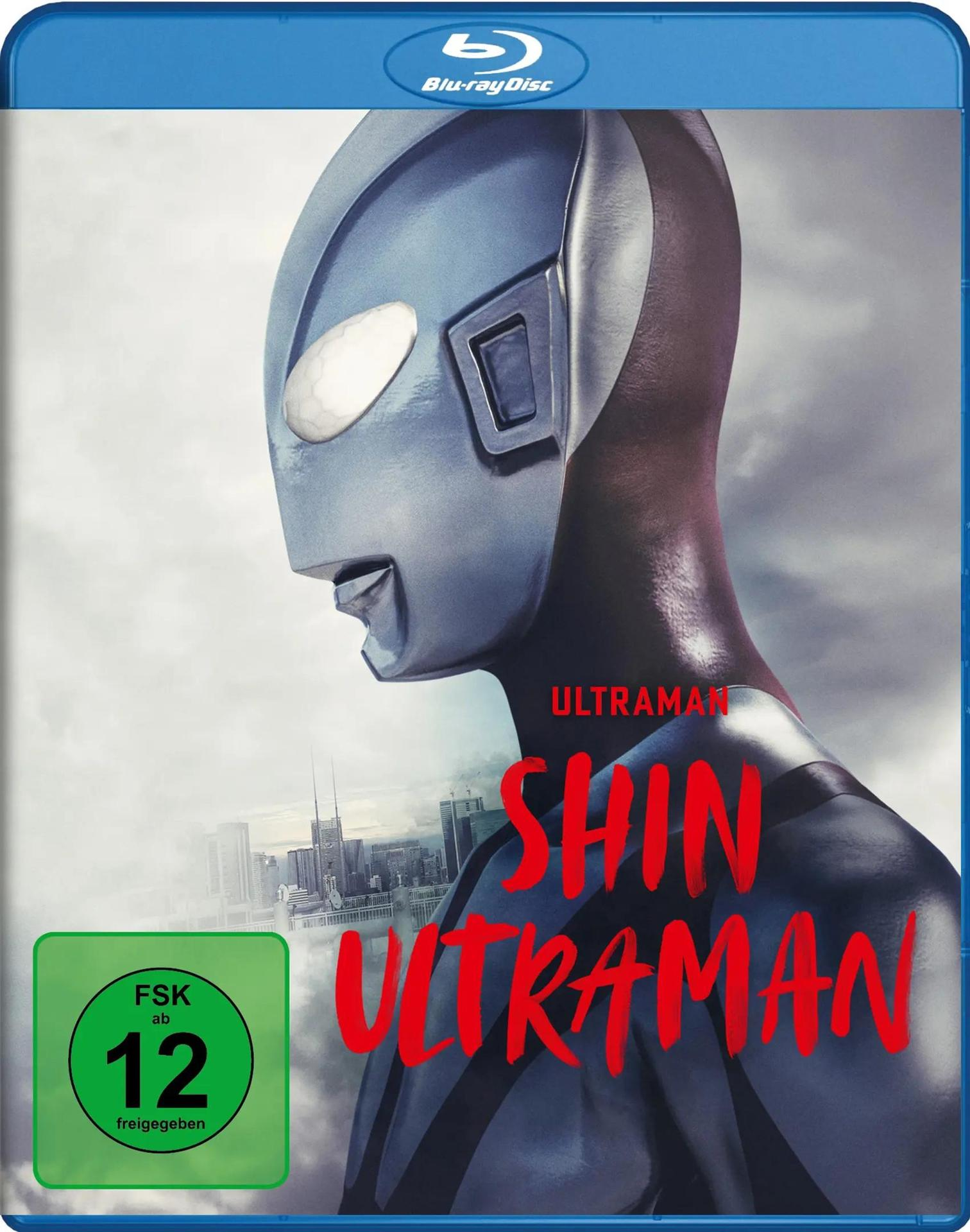Shin Ultraman Blu-ray Cover mit FSK 12 Logo. Nahaufnahme des Kopfes.