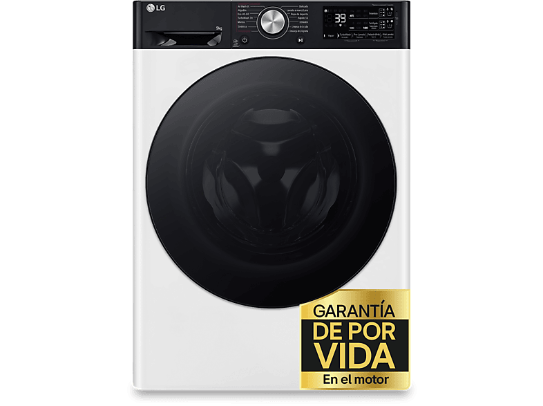 REACONDICIONADO Seminuevo Excelente Lavadora carga frontal - LG F4WR7509AGH, Serie 750, 9 kg, 1400 rpm, 14 prog, AI Direct Drive™, Steam™, Autodosis