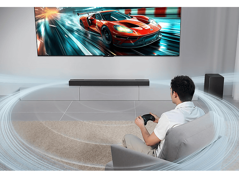 Barra de sonido - TCL Q75HE, Bluetooth, Inalámbrico, 620W, Dolby Atmos, Canal 5.1.2, Titanio oscuro – imagen 2