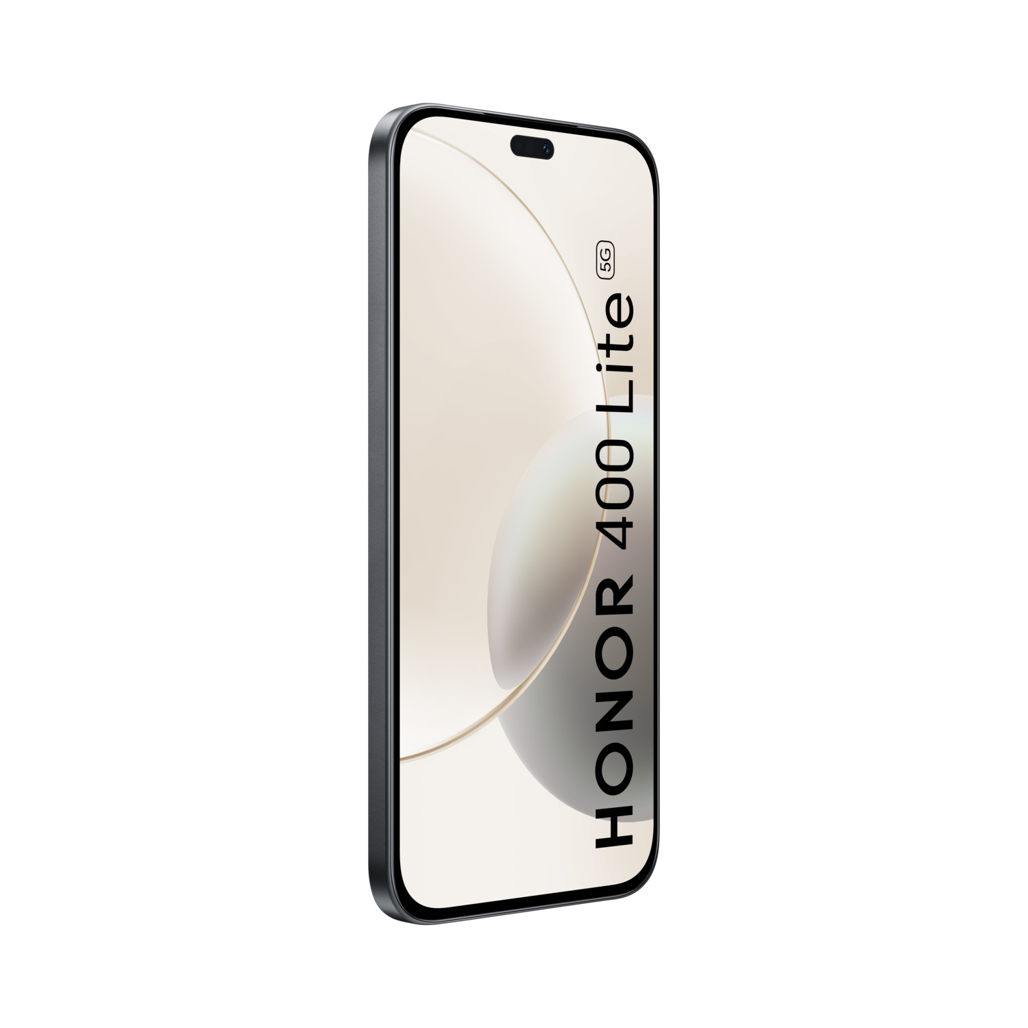 Smartphone met Honor 400 Lite 5G op het scherm, schuine weergave.