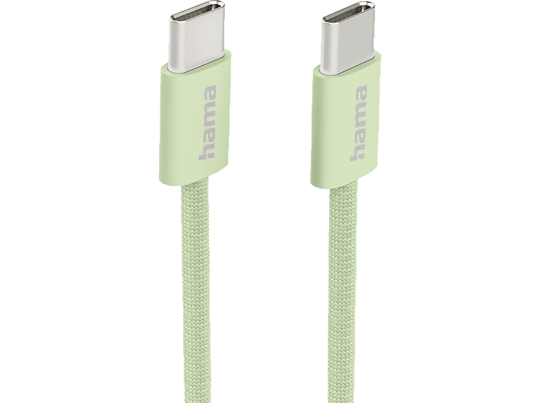 HAMA Fabric, USB-Typ-C, Ladekabel, 1 m, Grün