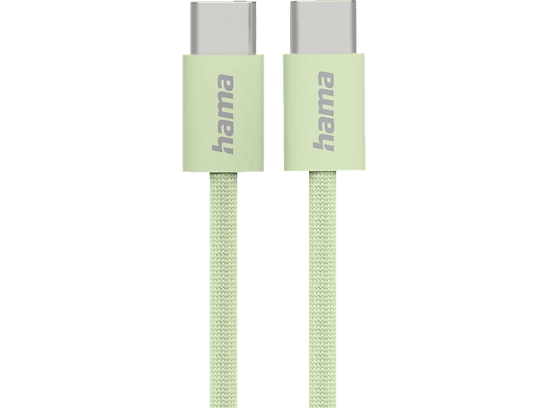 HAMA Fabric, USB-Typ-C, Ladekabel, 1 m, Grün