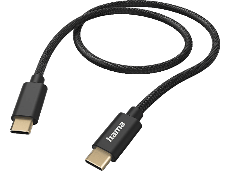 HAMA USB-C Fabric, Ladekabel, 1,5 m, Schwarz