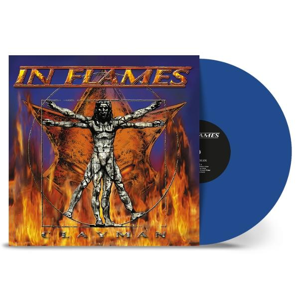 Albumcover mit einer Figur in einem Kreis, Flammen und dem Text „IN FLAMES“ und „Jester Race“.