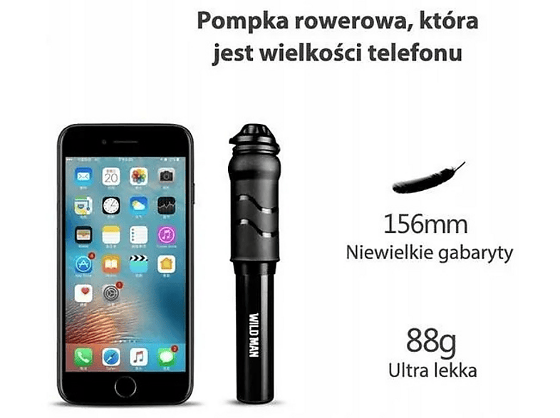 Pompka rowerowa WILDMAN GK1 Czarny – zdjęcie 3