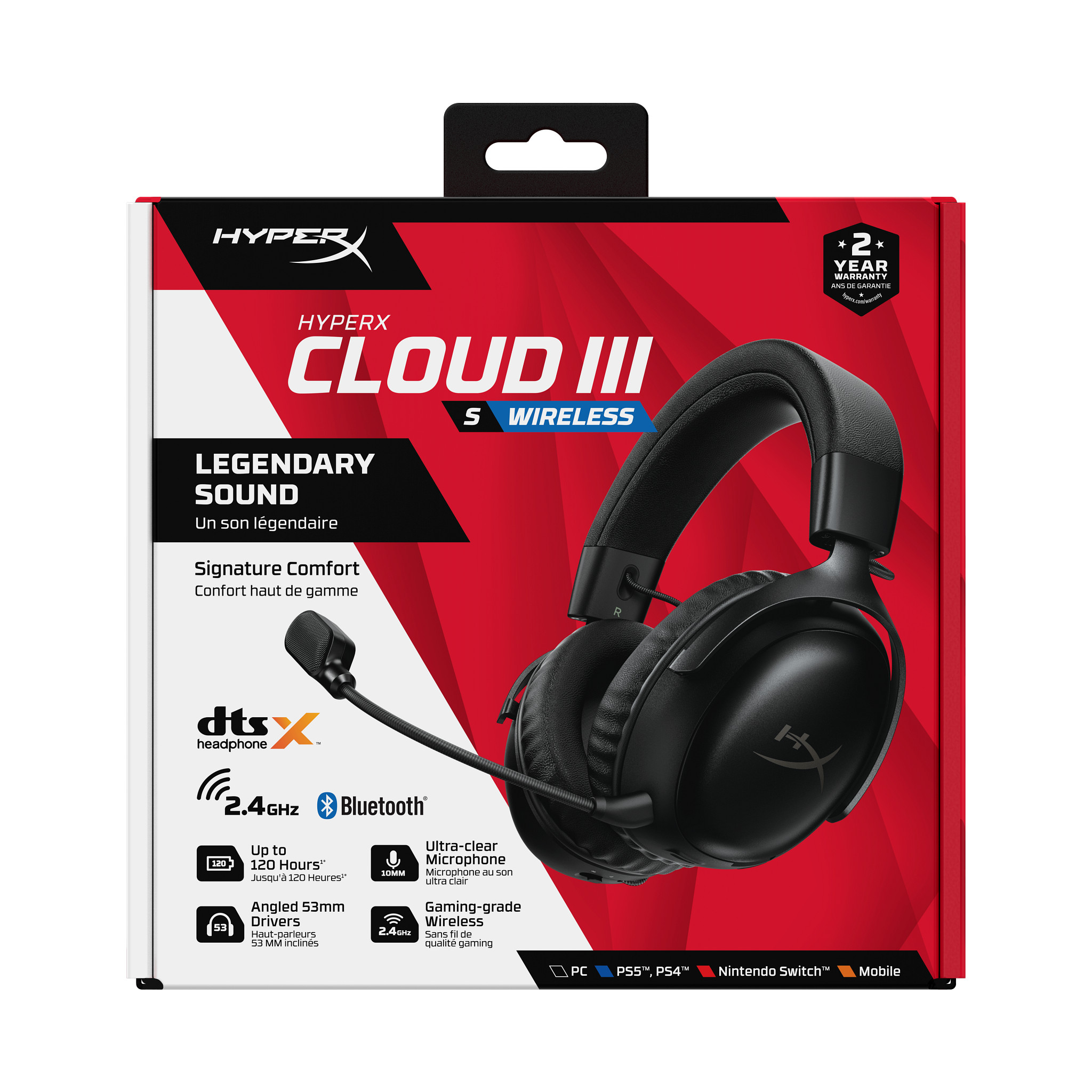 Ein schwarzes Gaming-Headset mit einem Bügelmikrofon wird gezeigt.