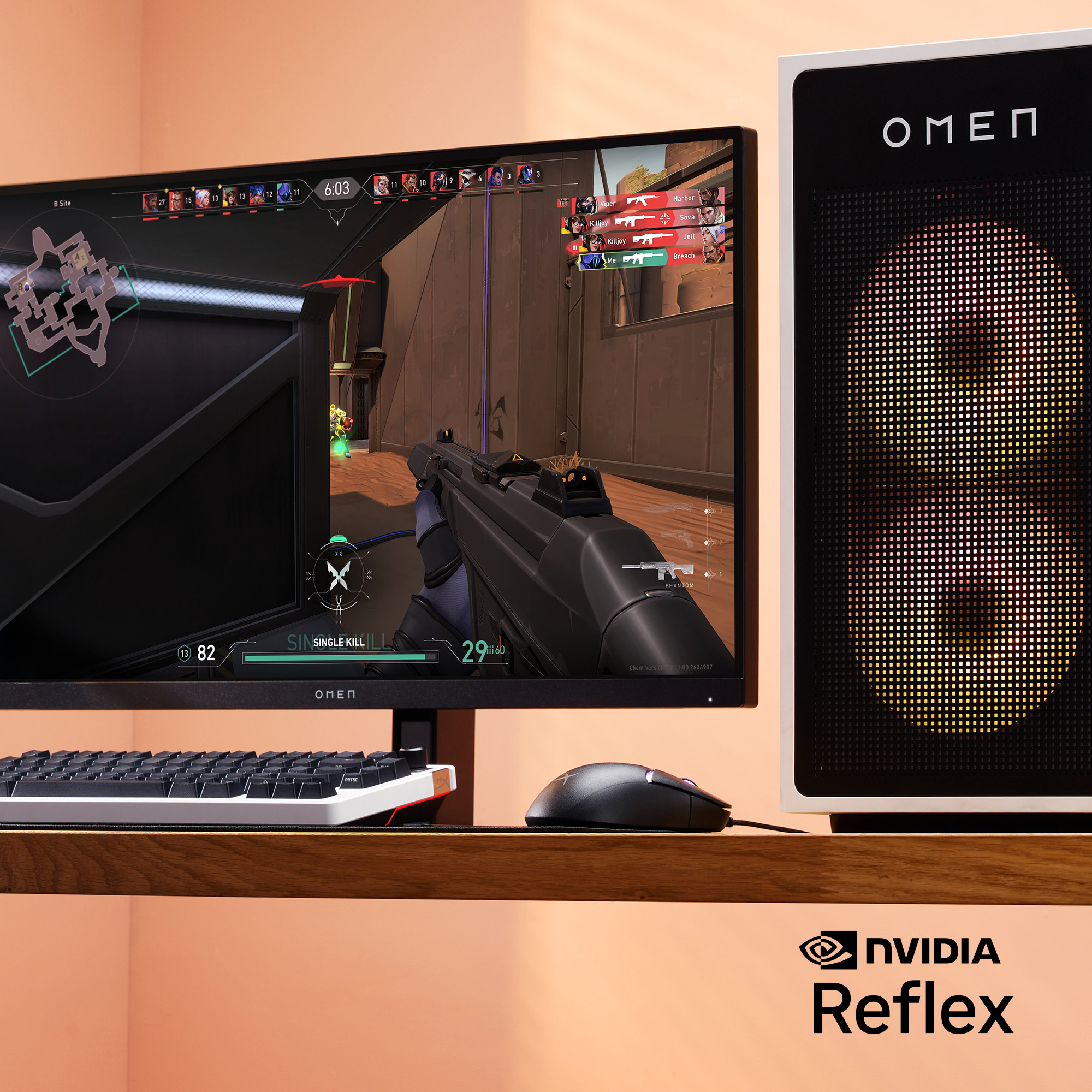 A white and black box features the HyperX Pulsefire Saga Pro Wireless mouse and its features.