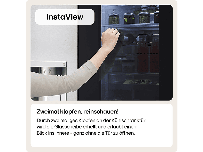 Thumbnail - LG GMG861EPAE InstaView® SLIM Multidoor, French-Door (508 l, E, 1787 mm hoch, Essence Matte Black Matt Schwarz Metallic ...
