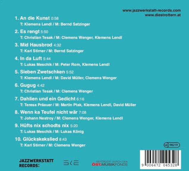 Ein CD-Cover mit Songtiteln und dem Jazzwerkstatt Records-Logo.