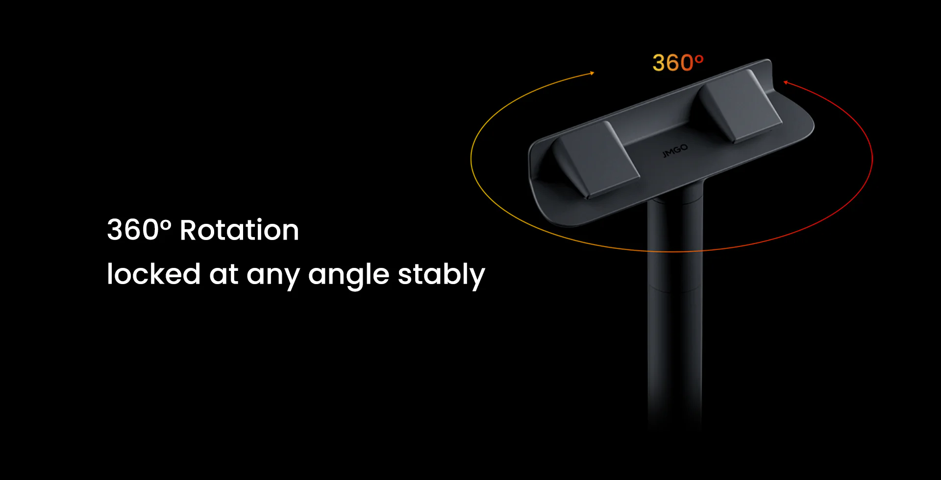 Un support de projecteur avec une tête rotative. La tête peut pivoter à 360 degrés et se verrouiller à n'importe quel angle.