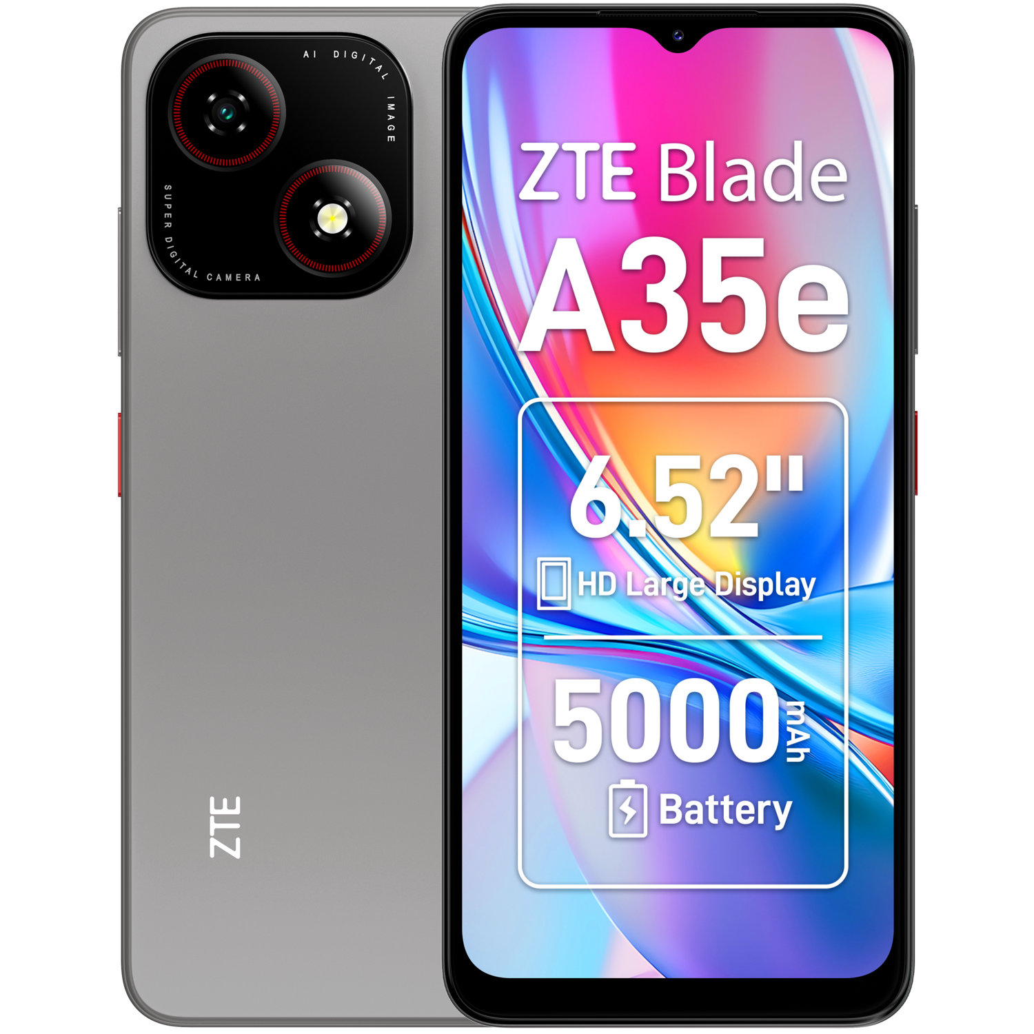ZTE Blade A35e 2GB RAM 64GB ROM - 64 GB Zilver Grijs