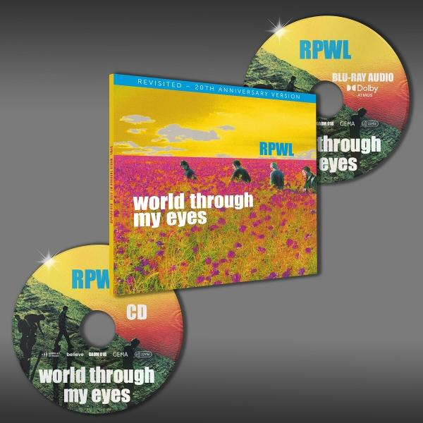 Albumcover mit drei CDs. Albumtitel 'world through my eyes' mit Feld-Artwork.