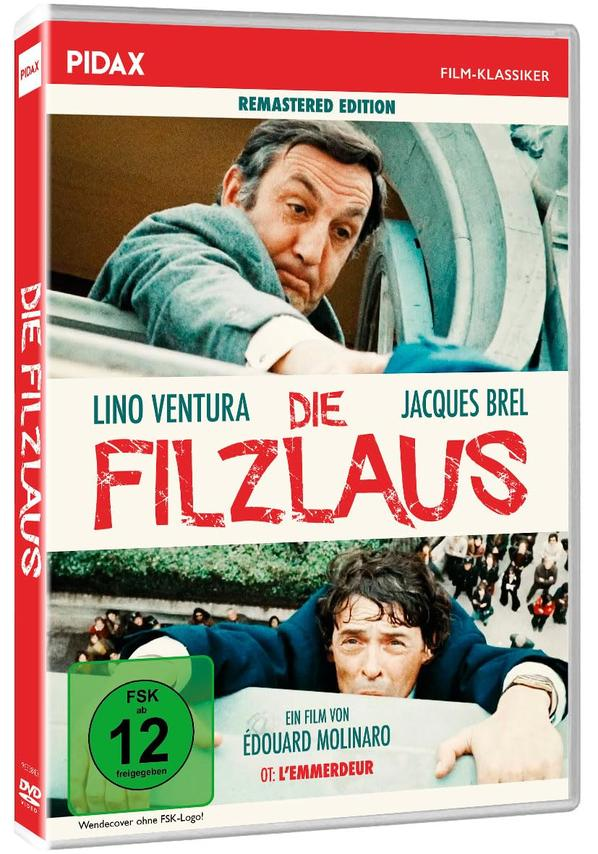 DVD-Cover: Zwei Männer schauen nach unten, einer ist oben. Text: 'Die Filzlaus'.