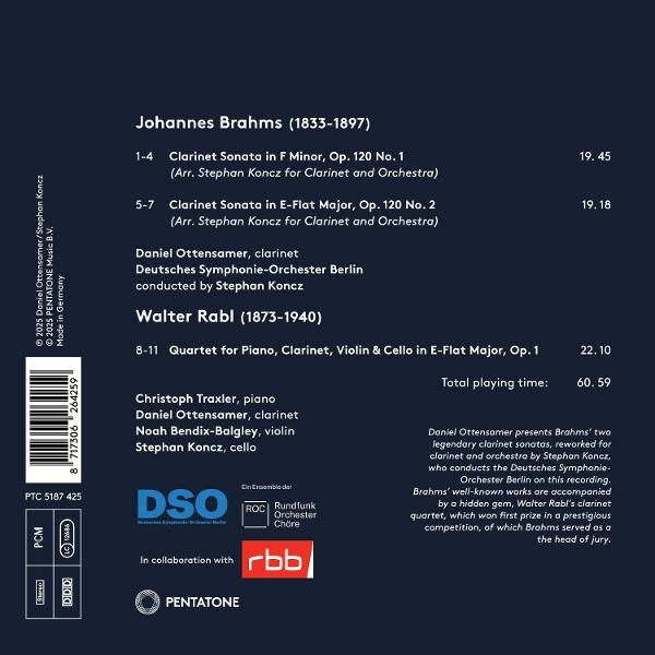 CD-Cover mit Text. Details zur Musik, einschließlich der Namen der Komponisten und Interpreten.
