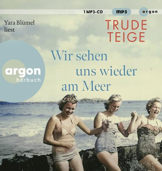 Albumcover mit drei Frauen in Badeanzügen am Strand, blauer Ozean im Hintergrund.