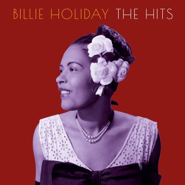 Album borító: Billie Holiday, portré virágokkal. Piros háttér, fehér szöveg.
