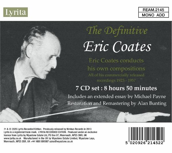 Albumcover von Eric Coates mit Text. Ein Dirigent hält einen Taktstock.