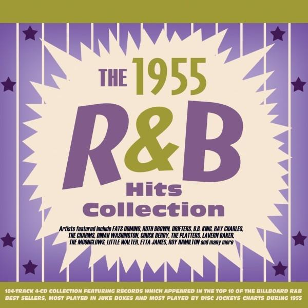 R&B Hits Collection Albumcover. Lila und weißes Design. Enthält 1955 R&B Hits.