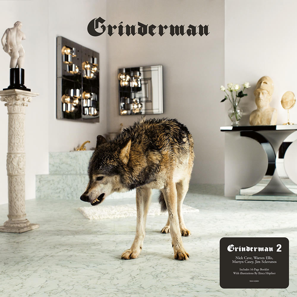 Pochette de l'album Grinderman 2 avec un loup et un décor de pièce.