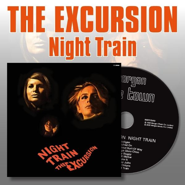 Albumcover mit drei Gesichtern von Frauen und dem Wort 'Night Train'. Eine CD liegt daneben.