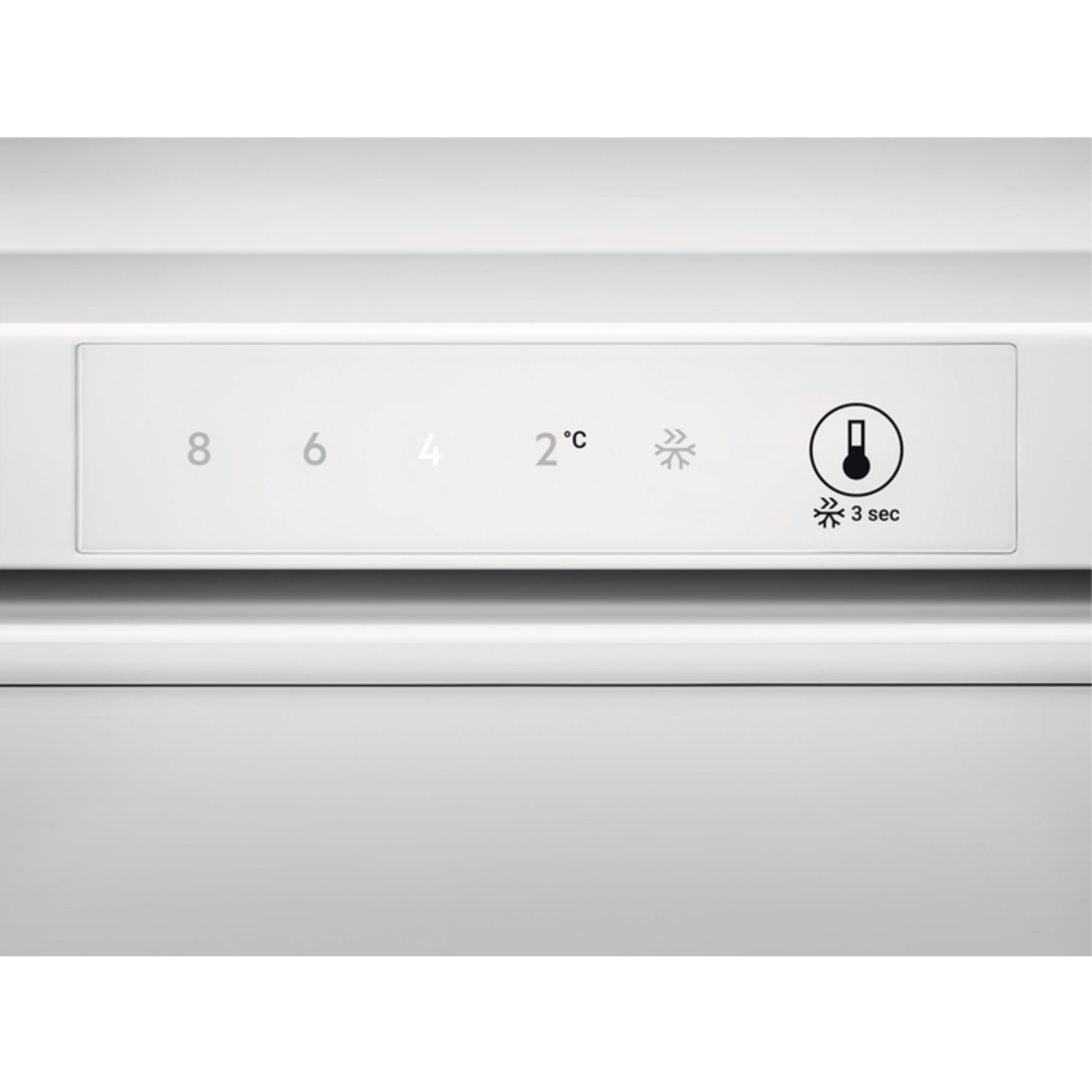 Refrigerator controls. Numbers and snowflake symbol.