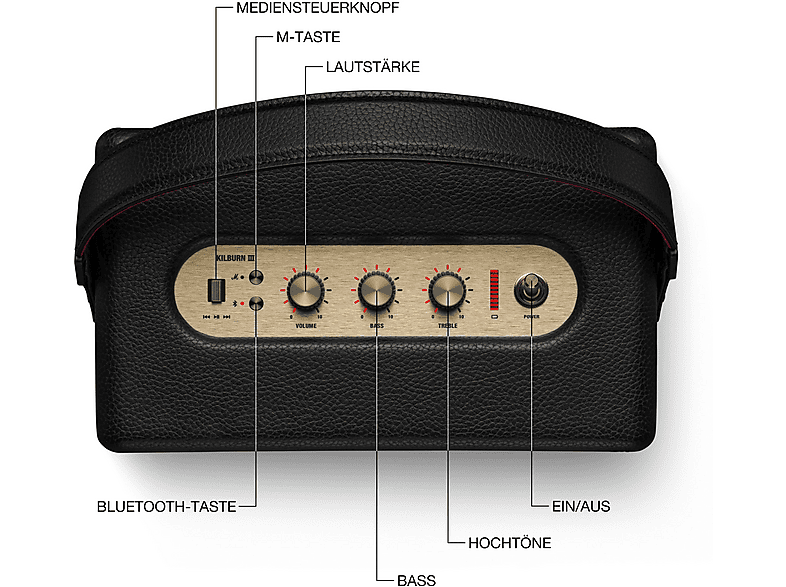 Marshall Kilburn III, Black & Brass; Bluetooth Lautsprecher — Foto 5 von 5